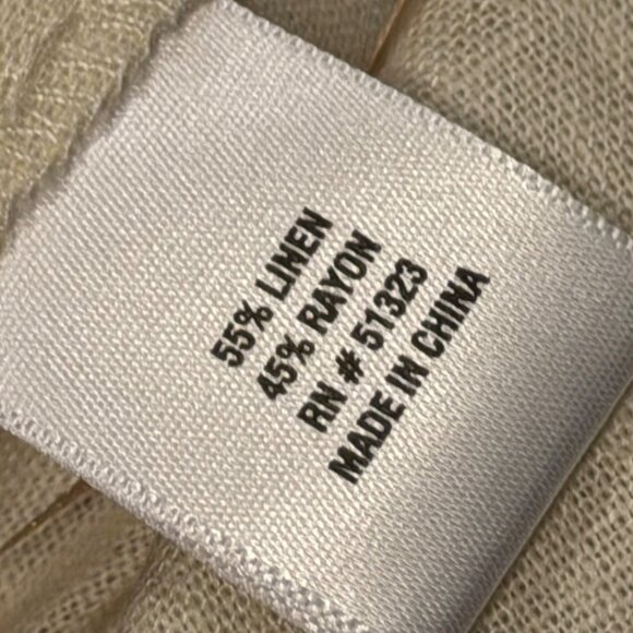 Vince Camuto Ivory Linen Blend Wide Leg Pants Size L  pants. NWT - Picture 4 of 12